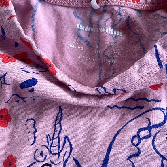 Mini Rodini Pink Unicorn Print Long Sleeve Shirt, Size 3T - Picture 2 of 3